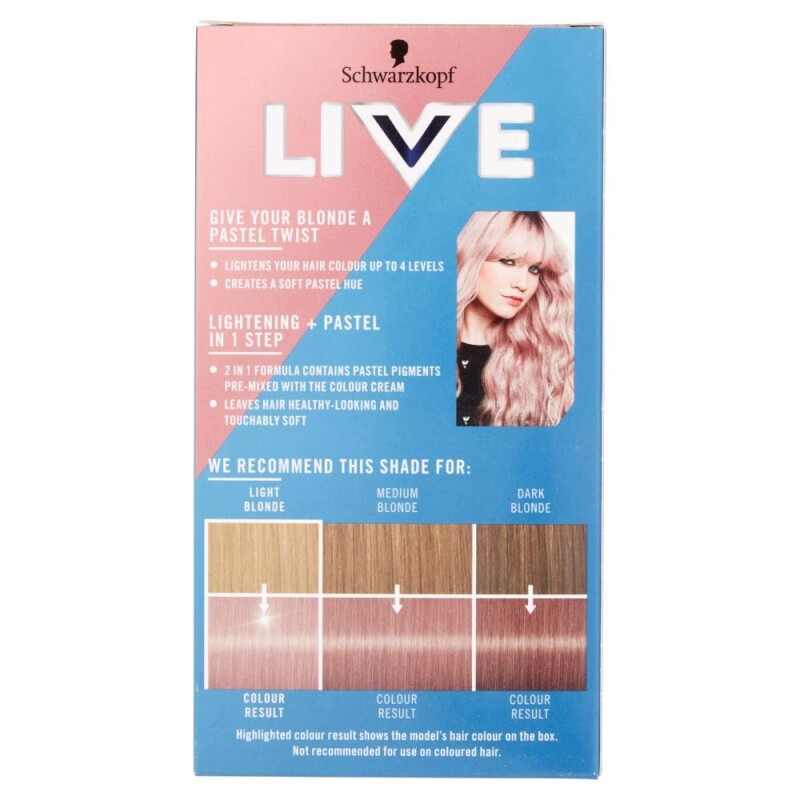 Schwarzkopf Live Lightener + Twist 101 Cool Rose Hair Dye