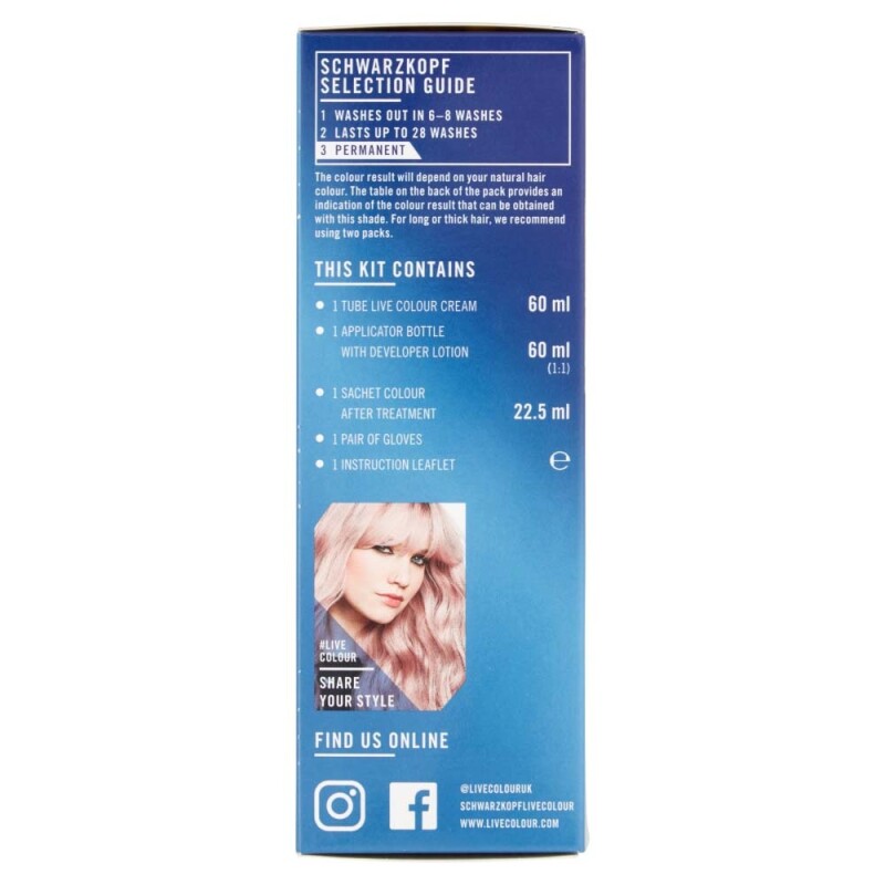 Schwarzkopf Live Lightener + Twist 101 Cool Rose Hair Dye