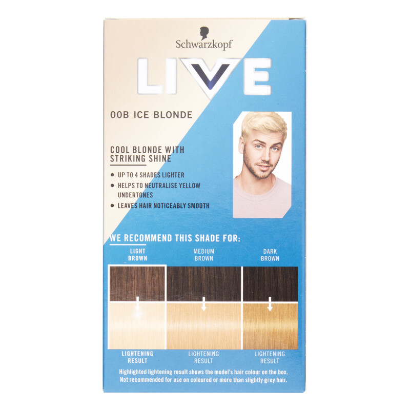 Schwarzkopf Live Men Ice Blonde 00B Permanent Hair Dye