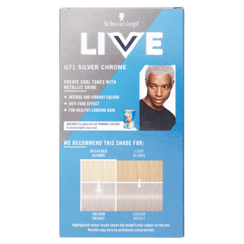 Schwarzkopf Live Men Silver Chrome U71 Permanent Hair Dye