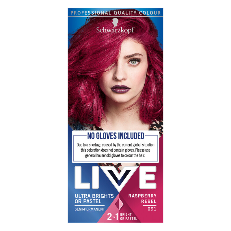 Schwarzkopf Live Ultra Brights Or Paste 91 Raspberry Rebel Semi Permanent Hair Dye