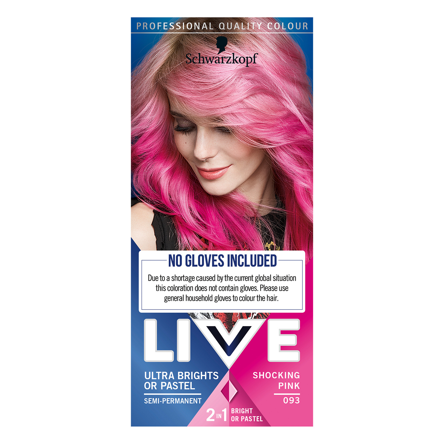 Schwarzkopf Live Ultra Brights Or Pastel 93 Shocking Pink Semi Permanent Hair Dye