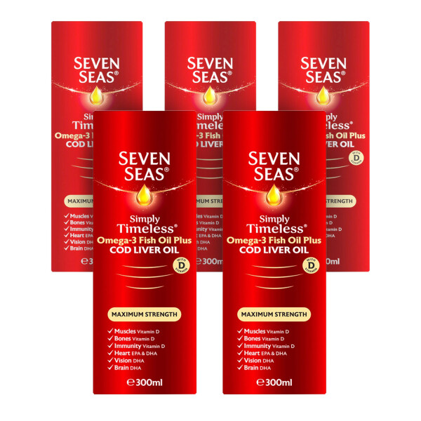 Seven Seas Cod Liver Oil Maximum Strength Liquid 5 Pack