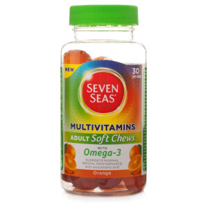 Seven Seas Multivitamins Adult Soft Chews with Omega 3 Orange Flavoured