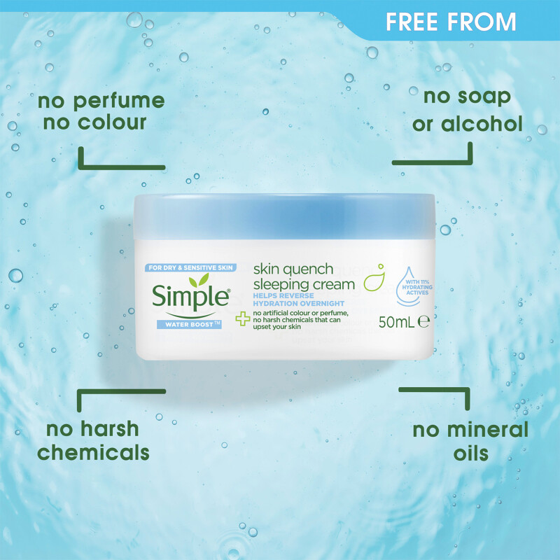 Simple Water Boost Skin Quench Sleeping Cream
