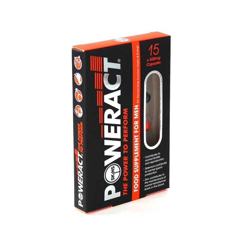 Skins Poweract Food Supplement for Male Vitality and Energy