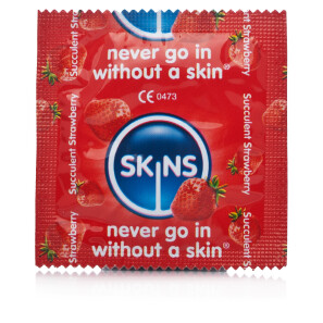  Skins Succulent Strawberry Flavour Condoms 