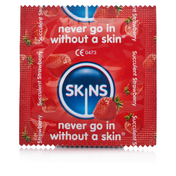 Skins Succulent Strawberry Flavour Condoms - 50 Pack