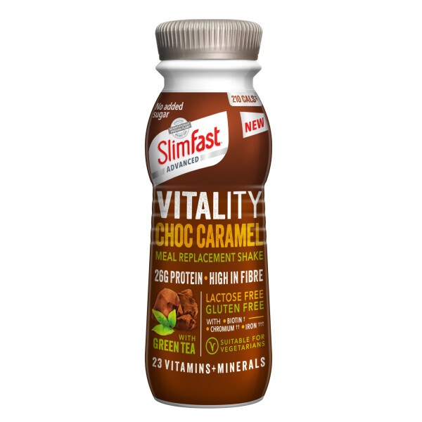 Slim-Fast Vitality Milkshake Bottle Choc Caramel Fusion