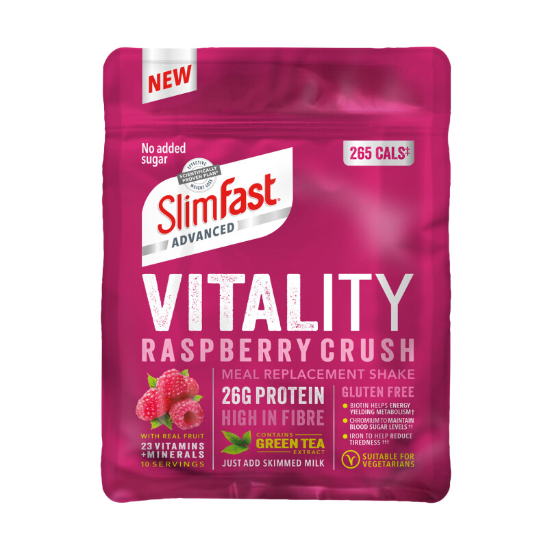 SlimFast Advanced Vitality Raspberry Crush Powder 