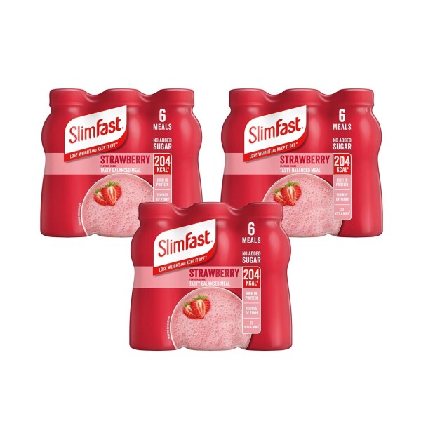 SlimFast Milkshake Multipack Bottle Strawberry