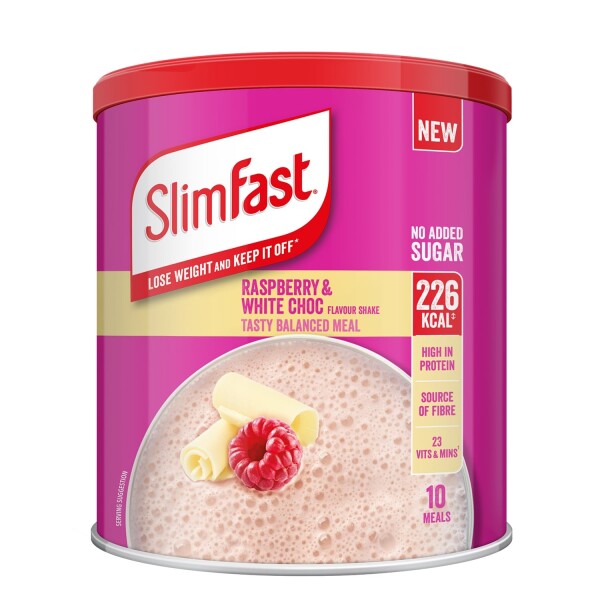 SlimFast Powder Tin Raspberry and white chocolate