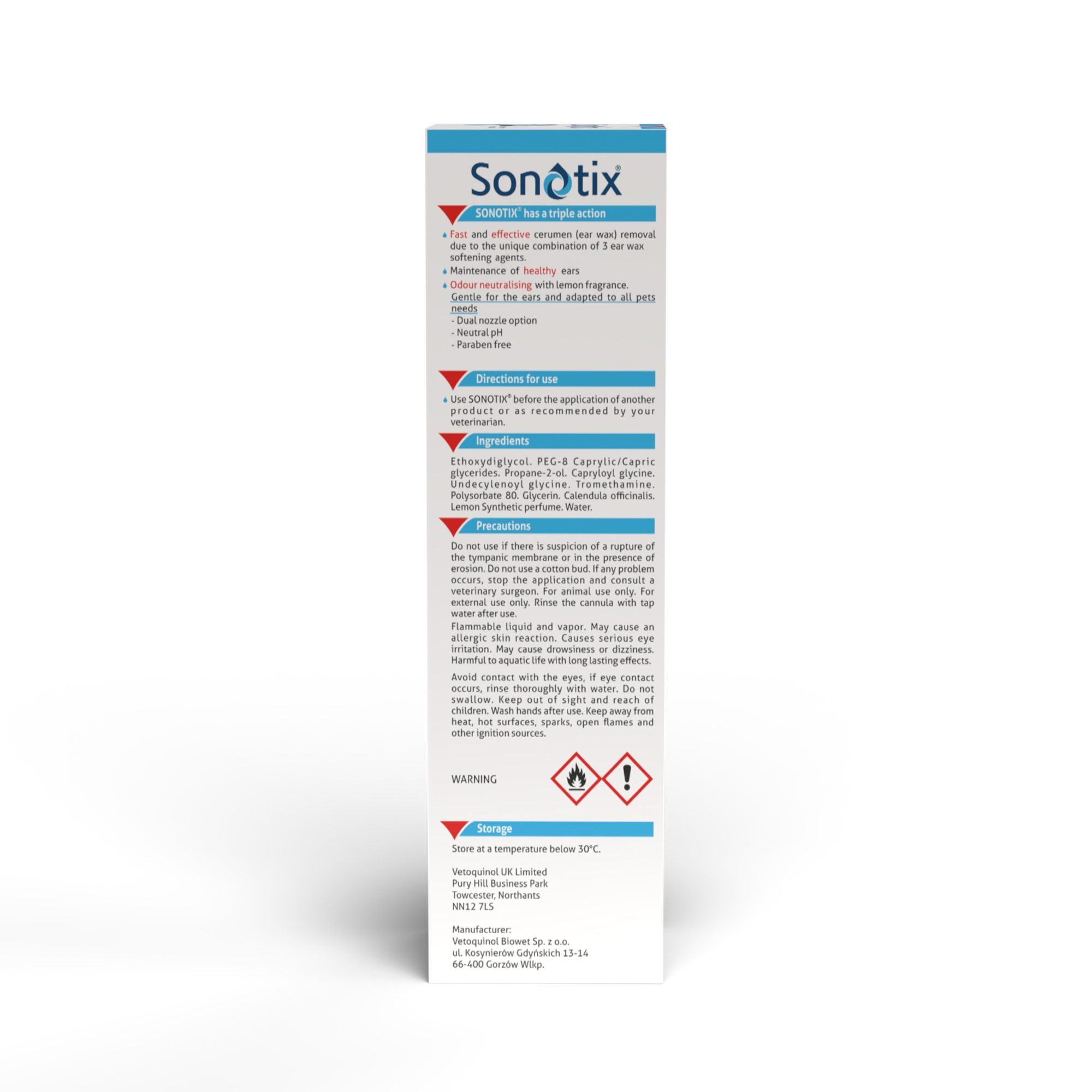 Sonotix Triple Action Ear Cleaner for Dogs and Cats 