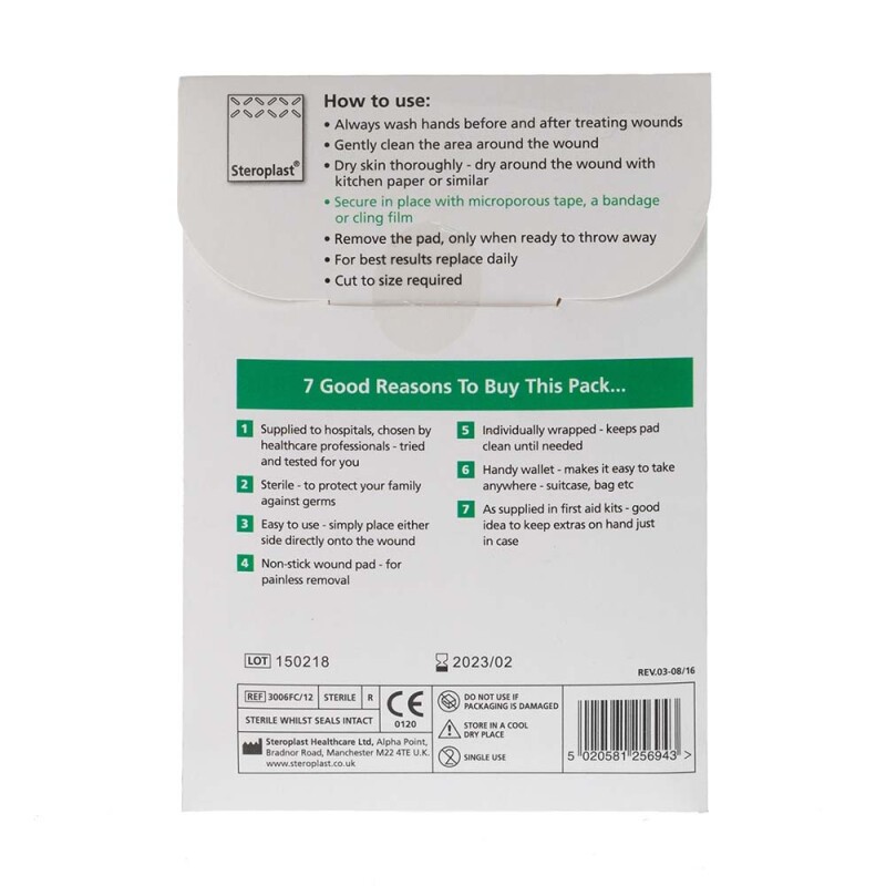 Steroplast Wound Care Dressing Pads