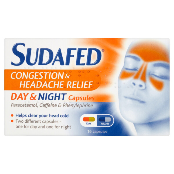 Sudafed Congestion & Headache Relief Day/Night Capsules 