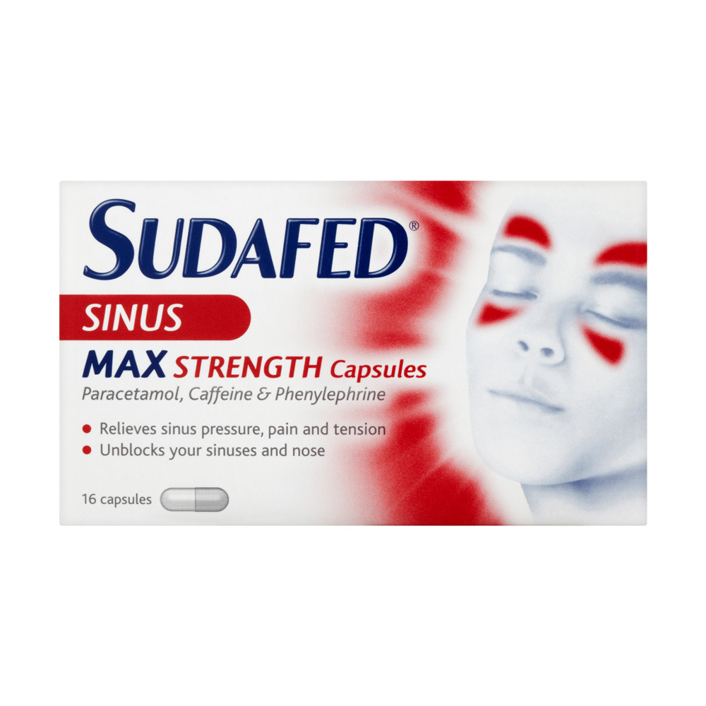 Sudafed Congestion & Headache Relief Max Strength Capsules 16s