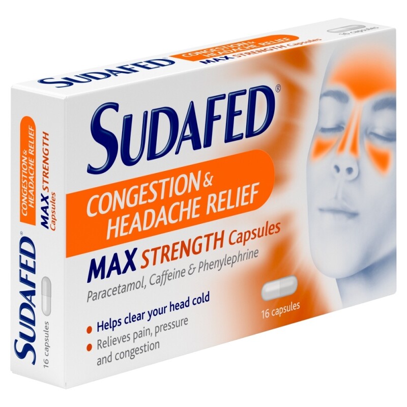 Sudafed Congestion & Headache Relief Max Strength 16 Years +