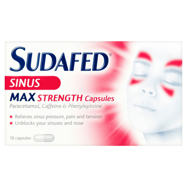 Sudafed Sinus Max Strength Capsules 16 Years +