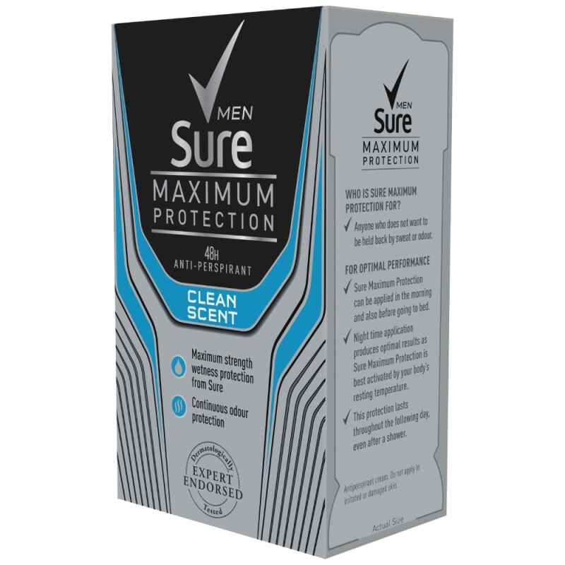 Sure Men Maximum Protection Anti-Perspirant Cream Stick Clean Scent