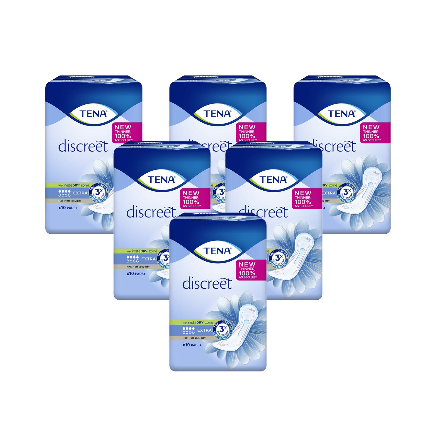 TENA Discreet Extra 10 Pads 6 Pack