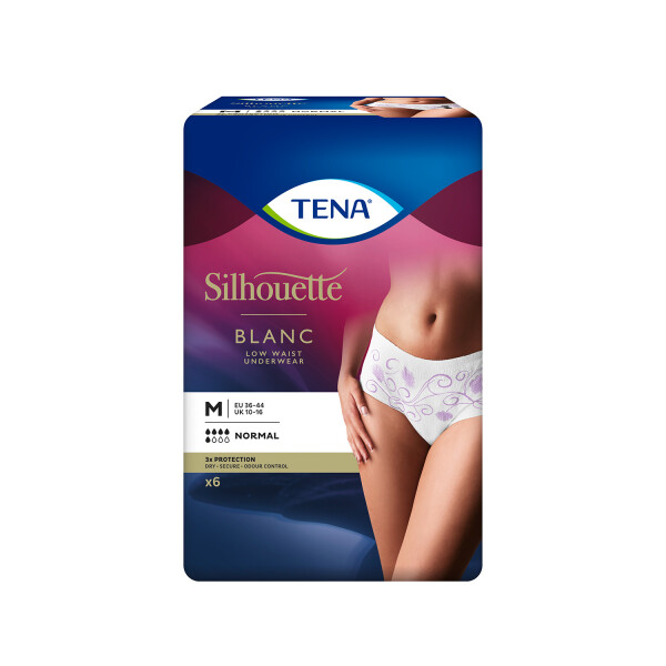TENA Silhouette Normal - Low Waist - White - 6 pieces