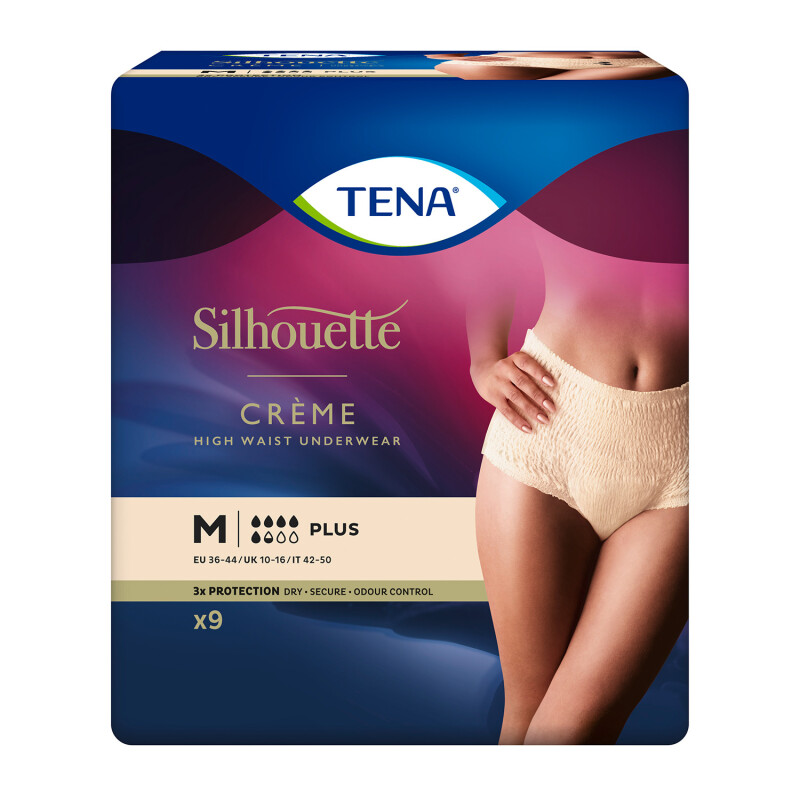 TENA Silhouette Normal Black Incontinence Pants Size Medium 10 pack