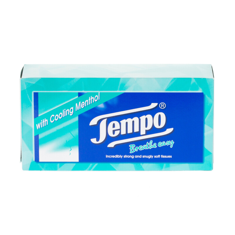 Tempo Regular Menthol Tissues - 12 Packs