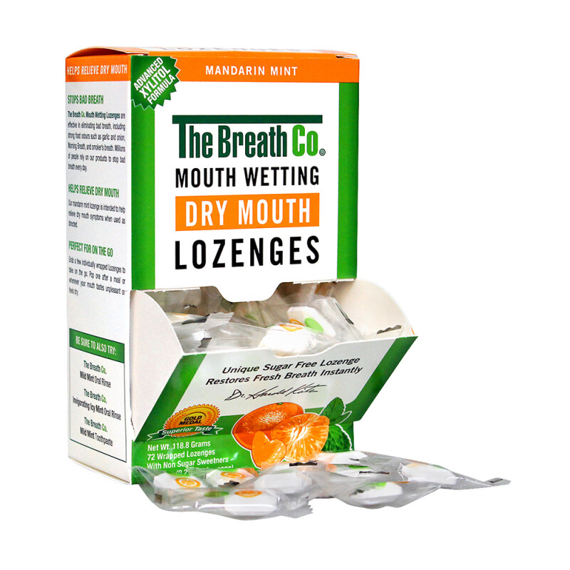 The Breath Co Fresh Breath Dry Mouth Lozenges Mandarin Mint