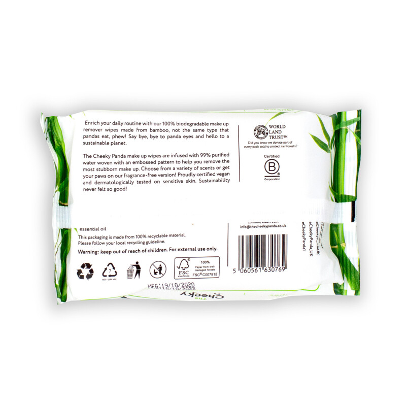 The Cheeky Panda Bamboo Facial Cleansing Wipes Coconut Scented