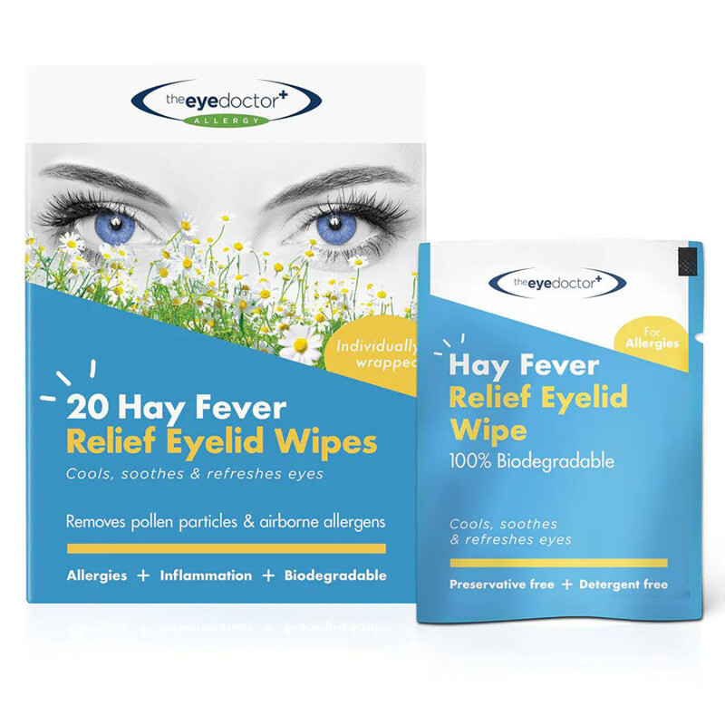 The Eye Doctor Biodegradable Hayfever Relief Eyelid Wipes