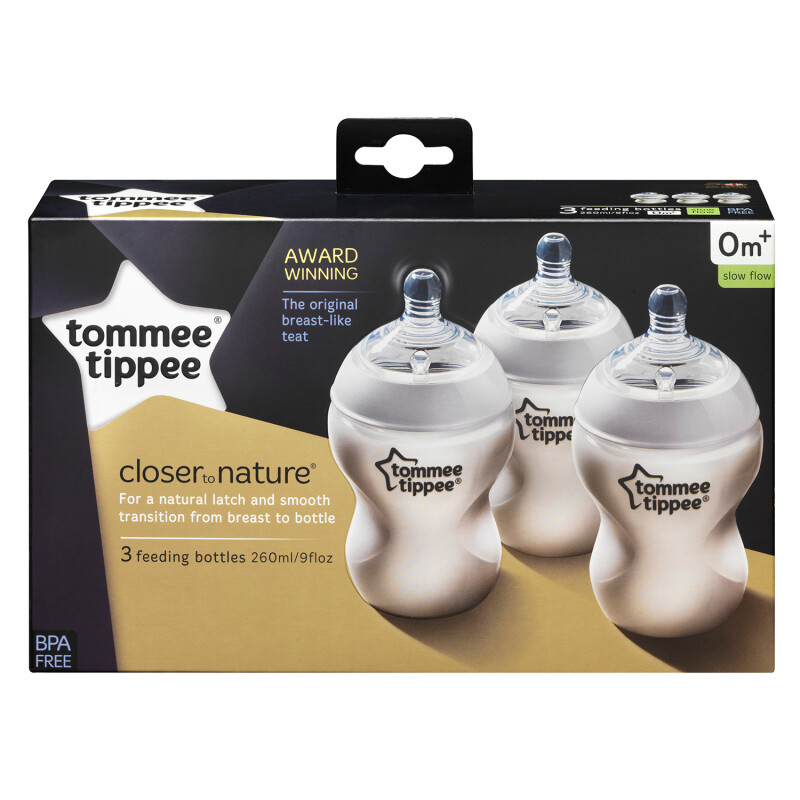 Tommee Tippee Closer to Nature Feeding Bottles 3 Pack