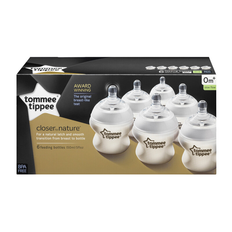 Tommee Tippee Closer to Nature Feeding Bottles 6 Pack