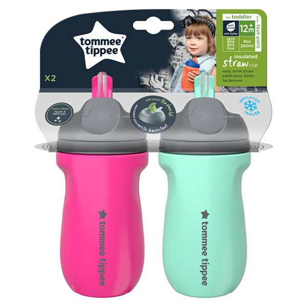 Tommee Tippee Straw Toddler Cups Pink/Mint