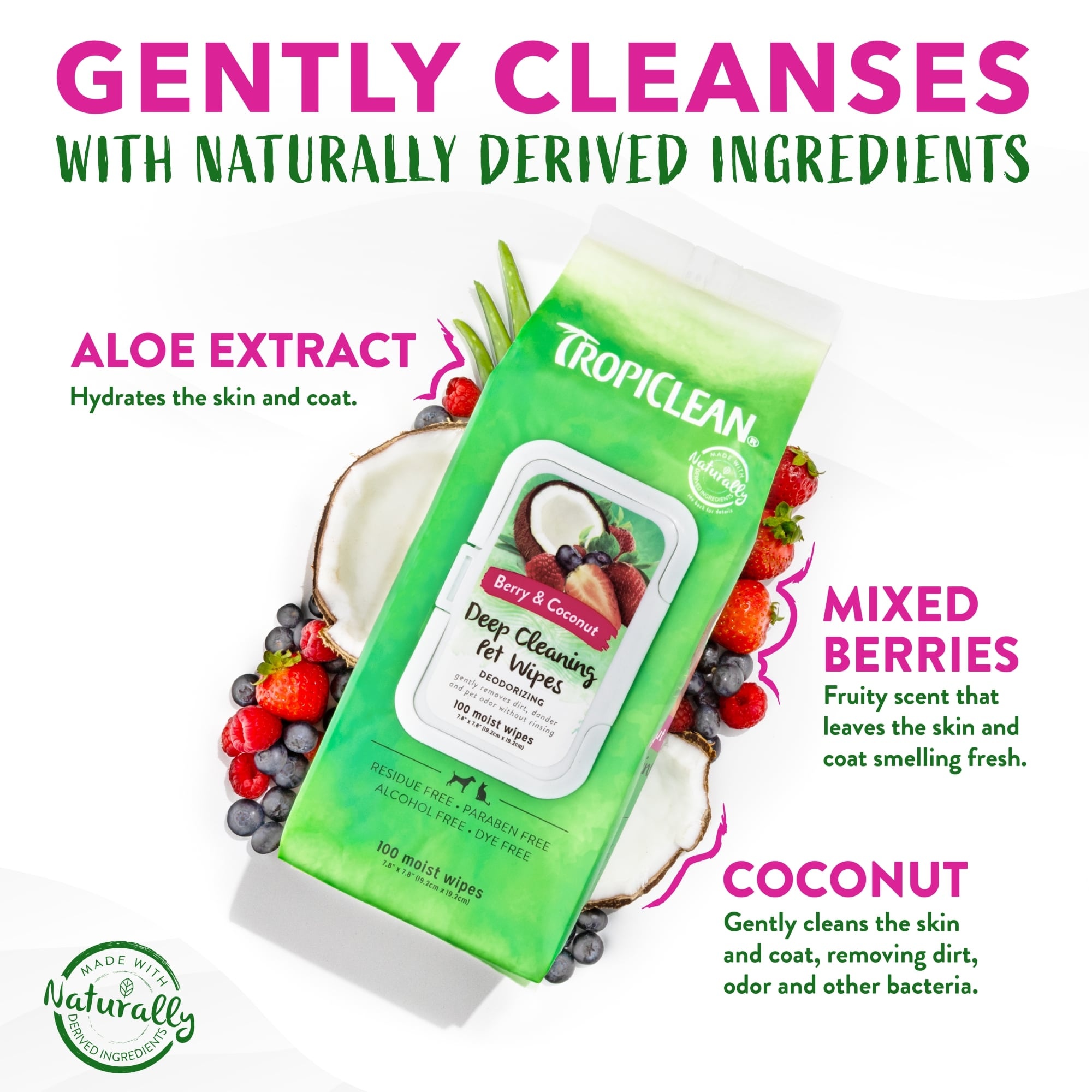 TropiClean Deep Cleaning Wipes 100s