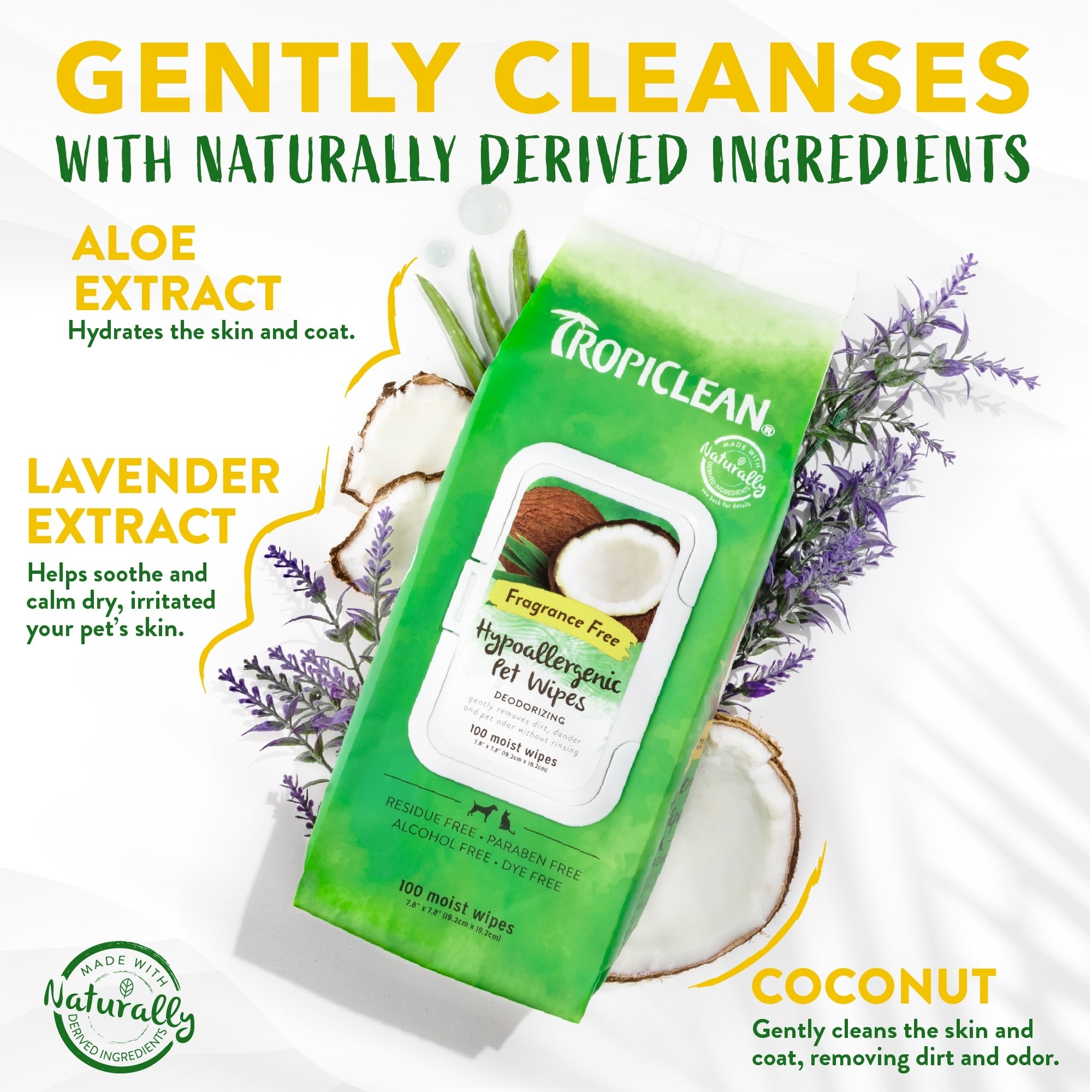 TropiClean Tropiclean Hypoallergenic Wipes 100s