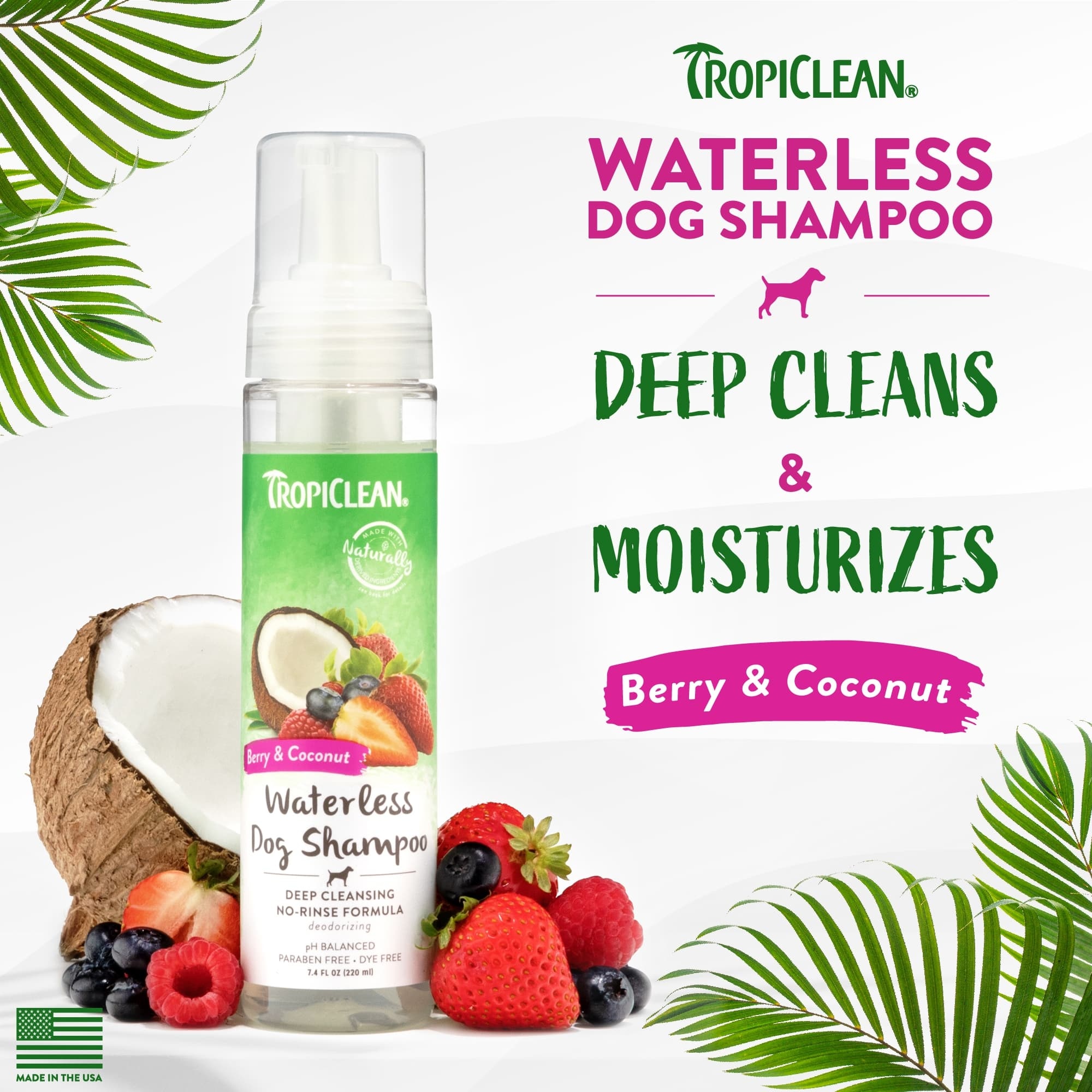 TropiClean Waterless Shampoo Deep Cleaning 220ml