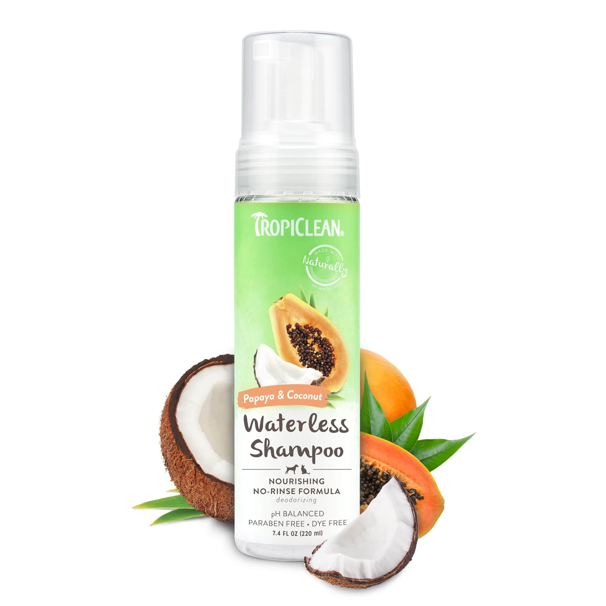 TropiClean Waterless Shampoo Papaya and Coconut 220ml