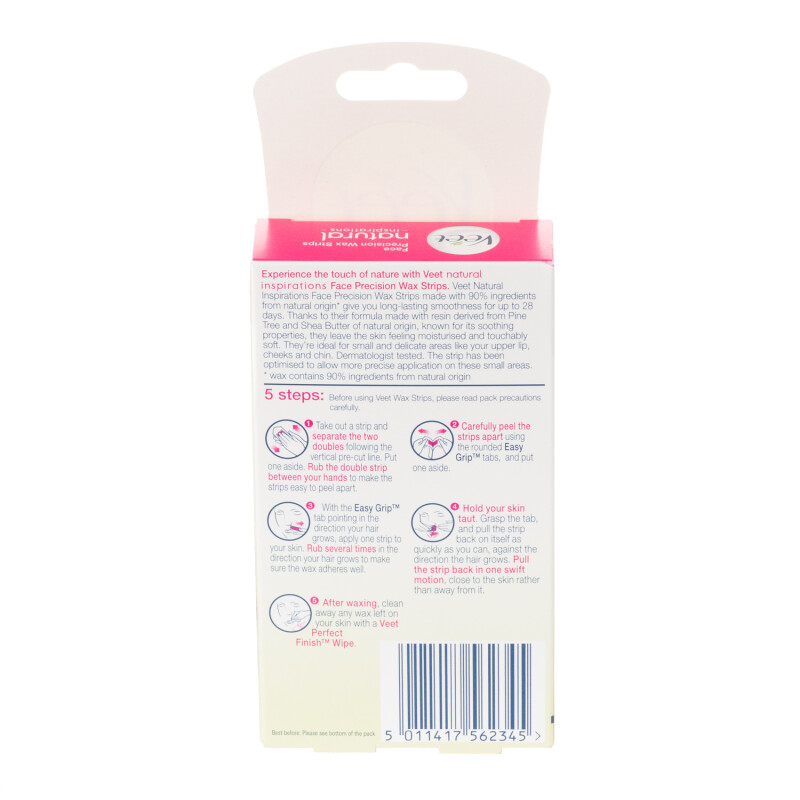 Veet Natural Inspirations Face Wax Strips for Normal Skin