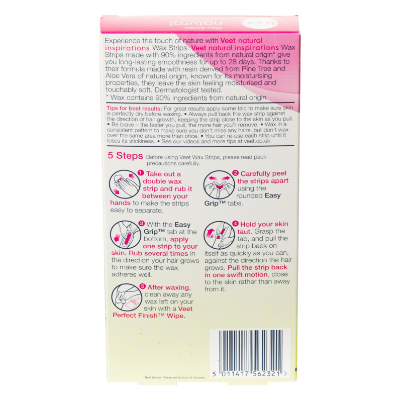 Veet Natural Inspirations Wax Strips For Legs & Body
