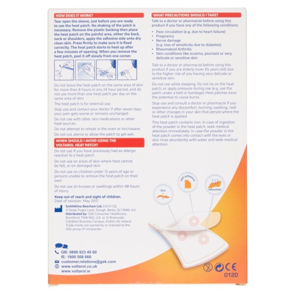 Voltarol Heat Patch Non Medicated Pain Relief
