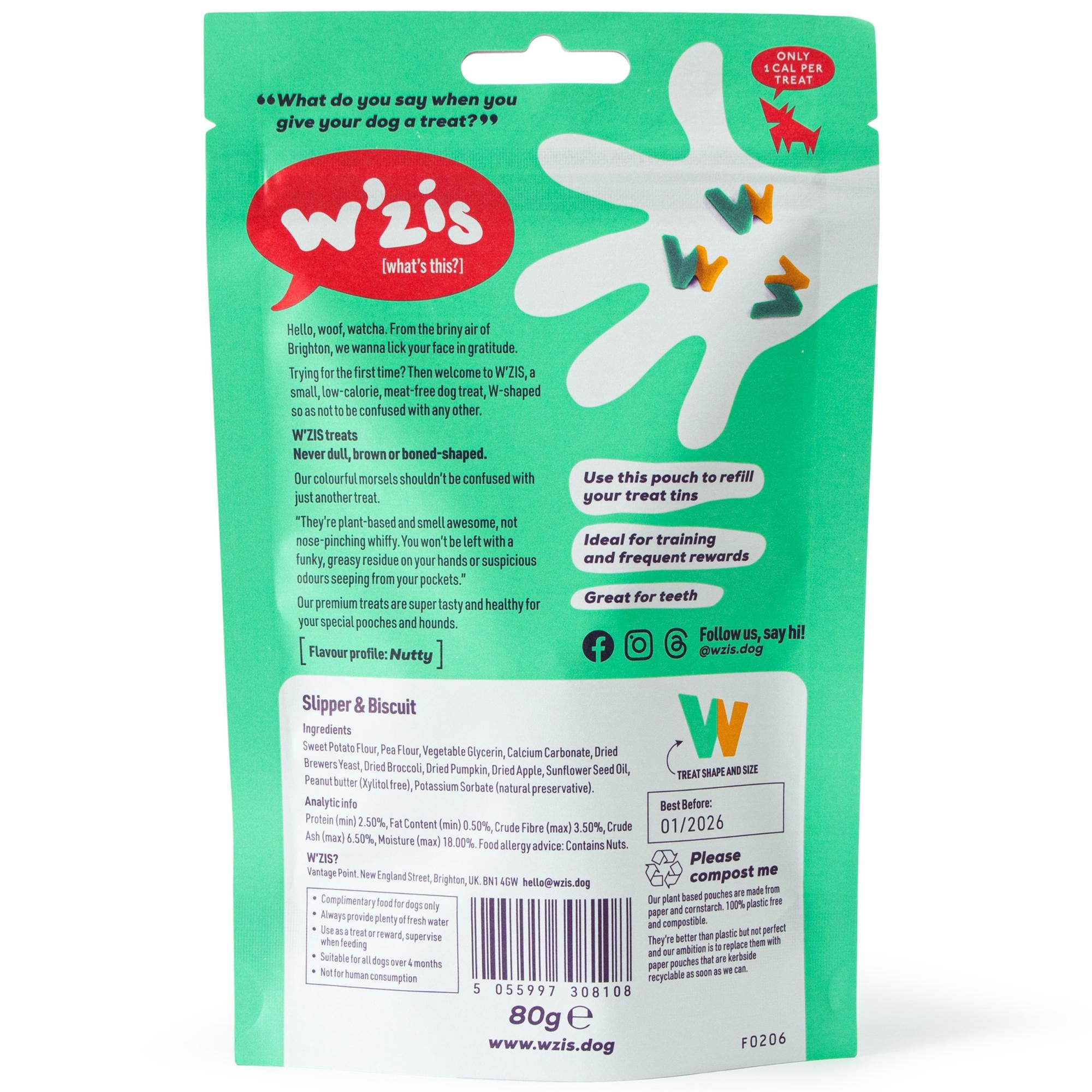 WZIS Healthy Dog Treats (1cal) Slipper & Biscuit 80g