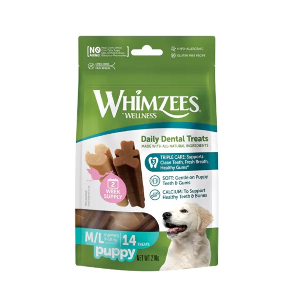 Whimzees Puppy M/L 14 Pack Dog Chews