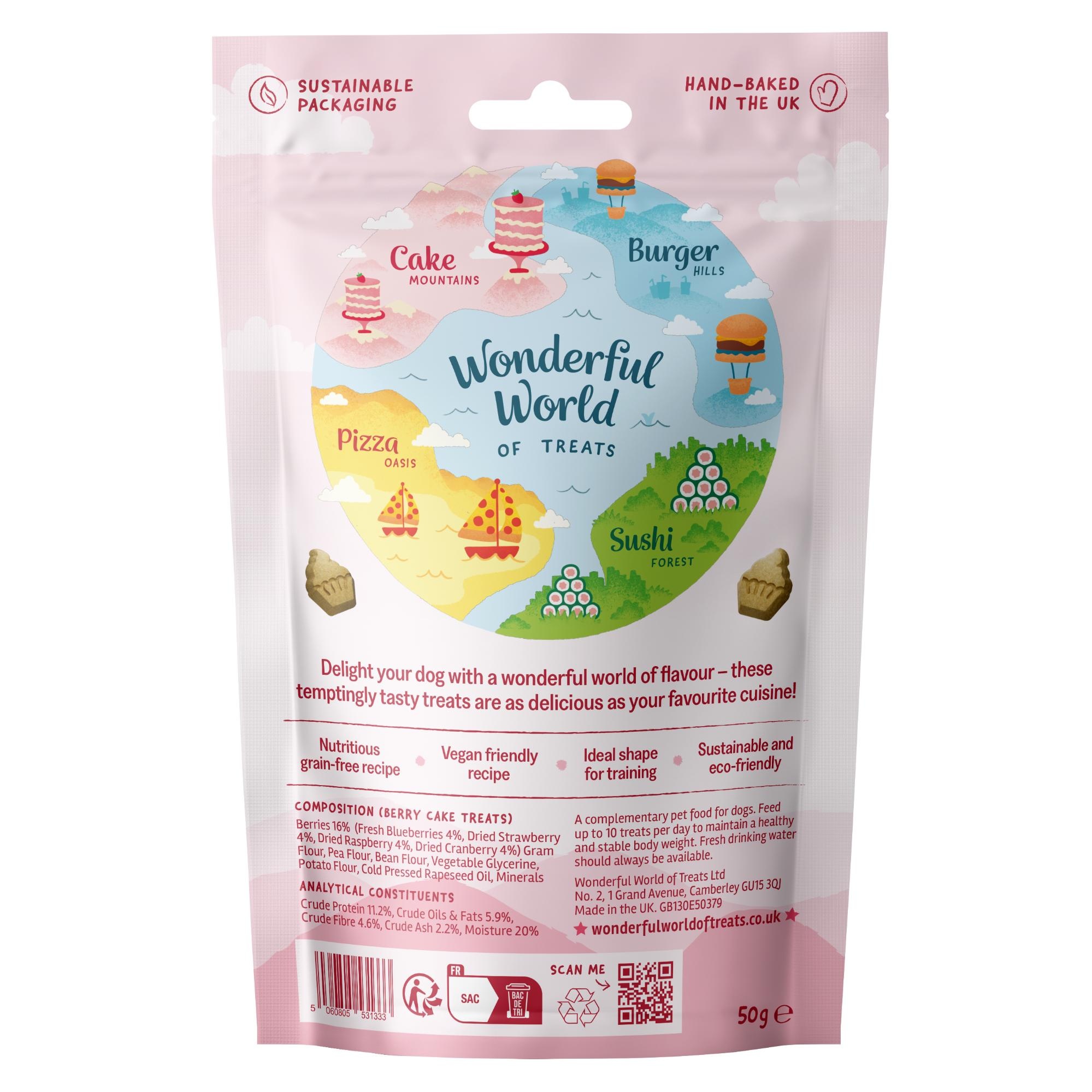 Wonderful World of Treats Berry Cake Dog Treats 50g
