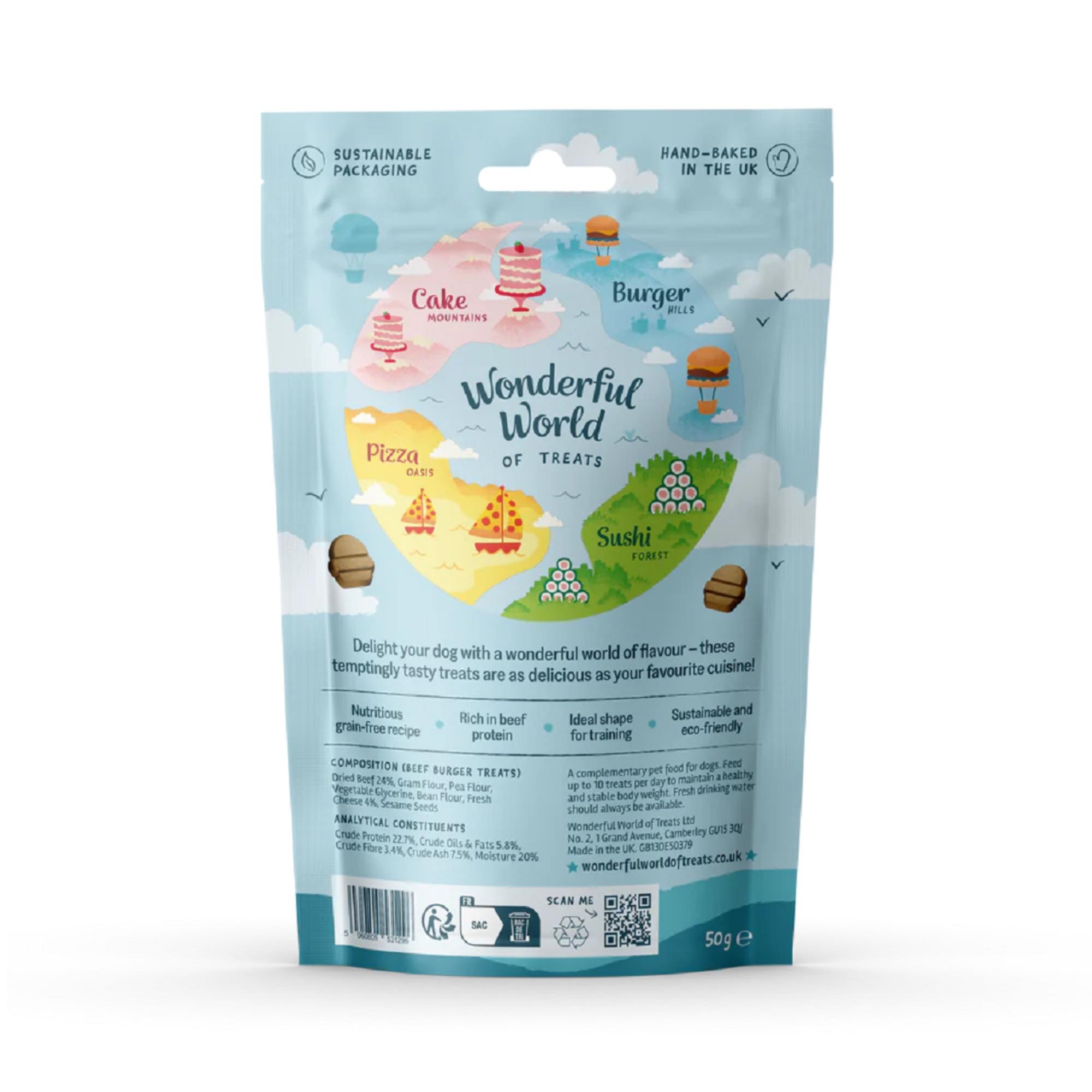 Wonderful World of Treats Burger Dog Treats 50g