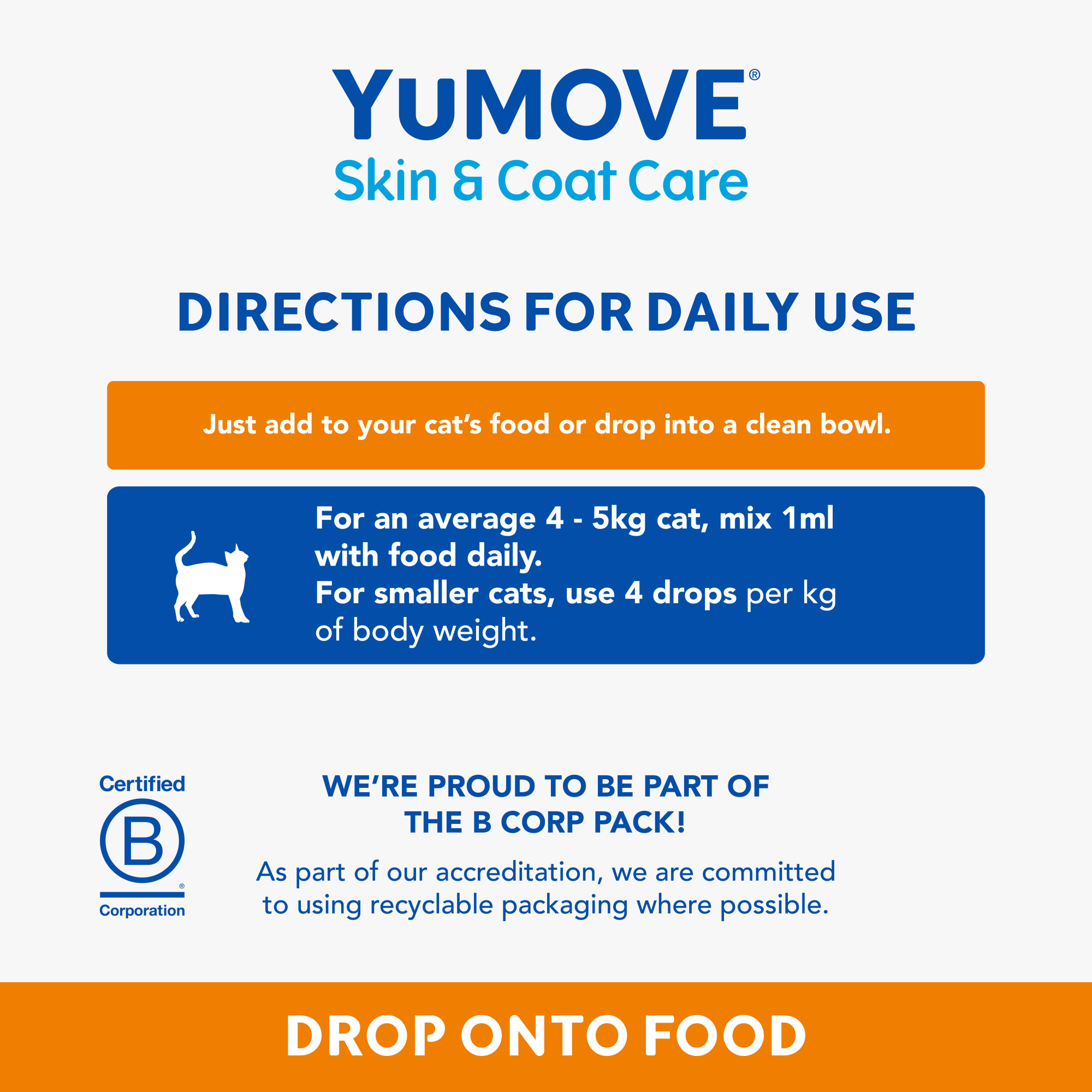 YuMOVE Skin and Coat Care Moulting Cat 50ML