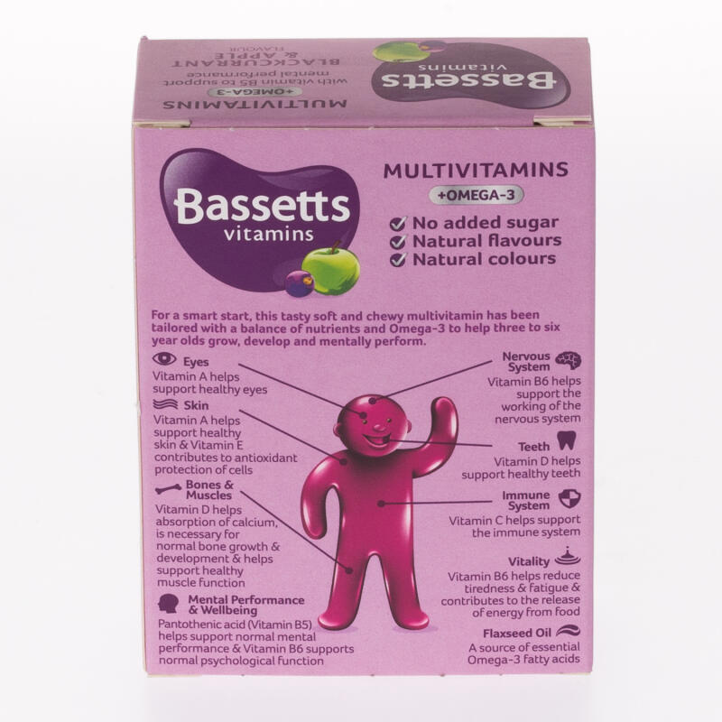 Bassetts Blackcurrant & Apple Flavour Kids Multivitamins with Omega 3