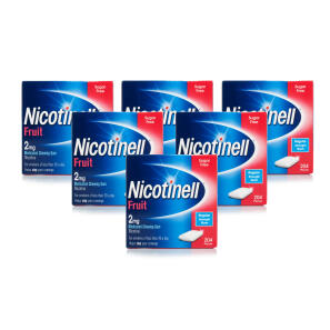  Nicotinell Nicotine Gum Stop Smoking Aid 2 mg Fruit 204 Pieces- 1224 Pieces 