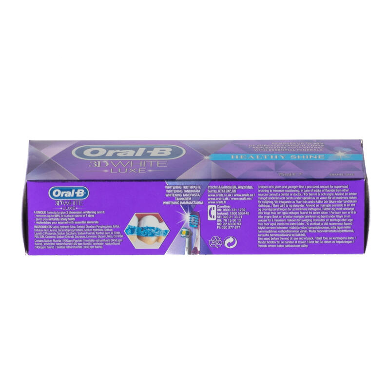 Oral-B 3D White Healthy Shine Toothpaste 75ml
