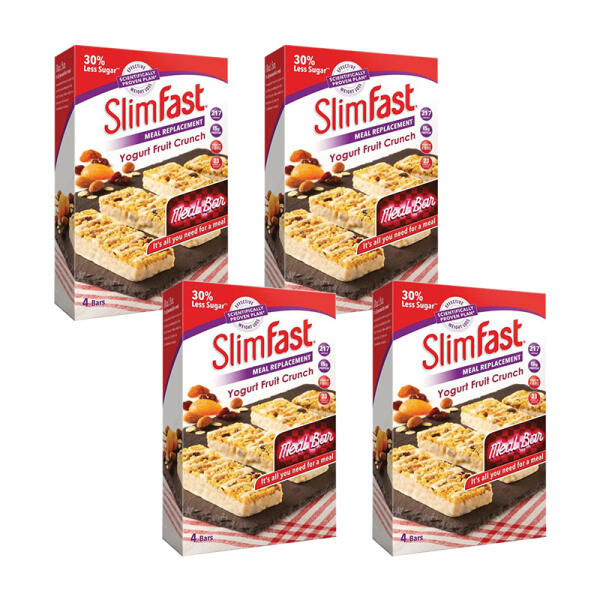 SlimFast Yogurt Fruit Crunch 4 Packs of 4 x 60g Bars