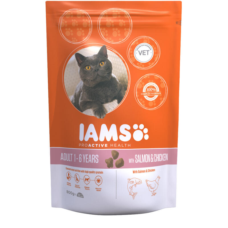 IAMS Adult Cat Salmon Flavour 800g 